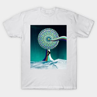 Mosaic Moon and Space Ski T-Shirt